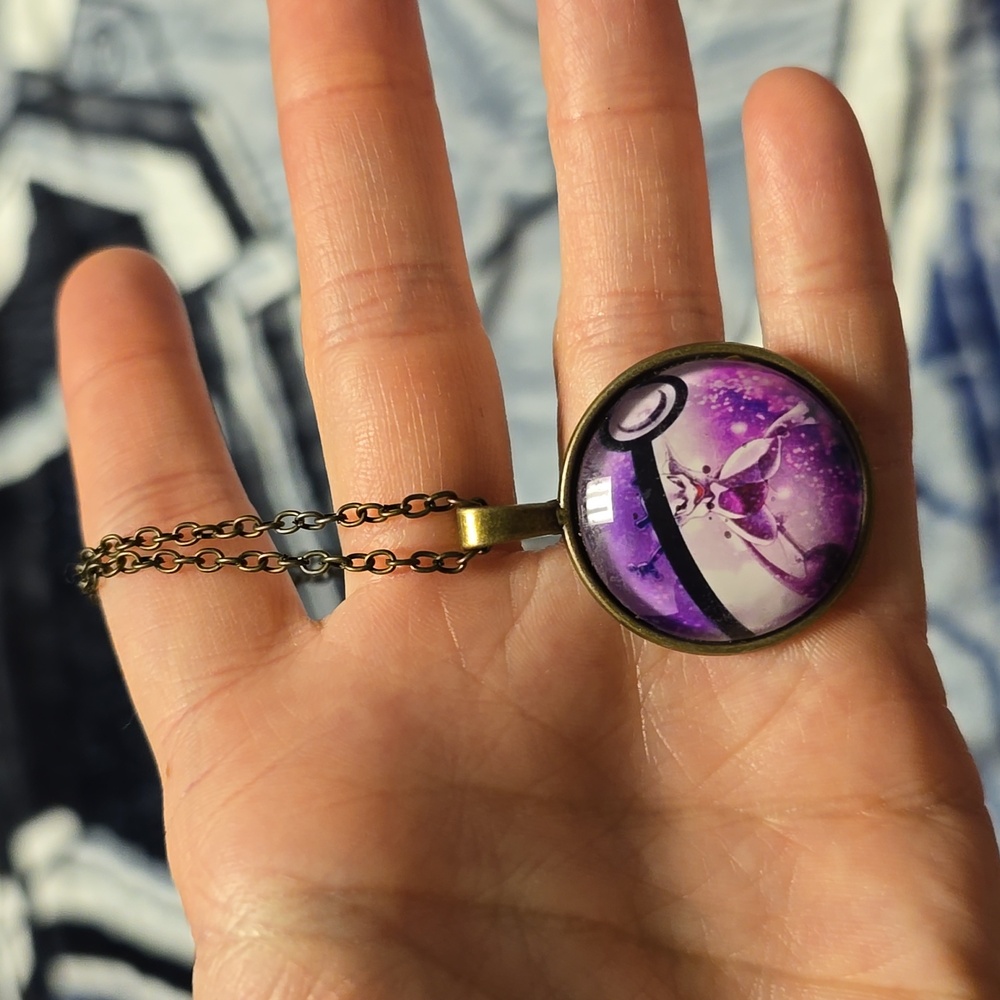 New Pokémon Purple Mewtwo Cartoon Anime Jewelry Necklace